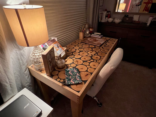 Hard Maple Cookies & Black Epoxy Desk