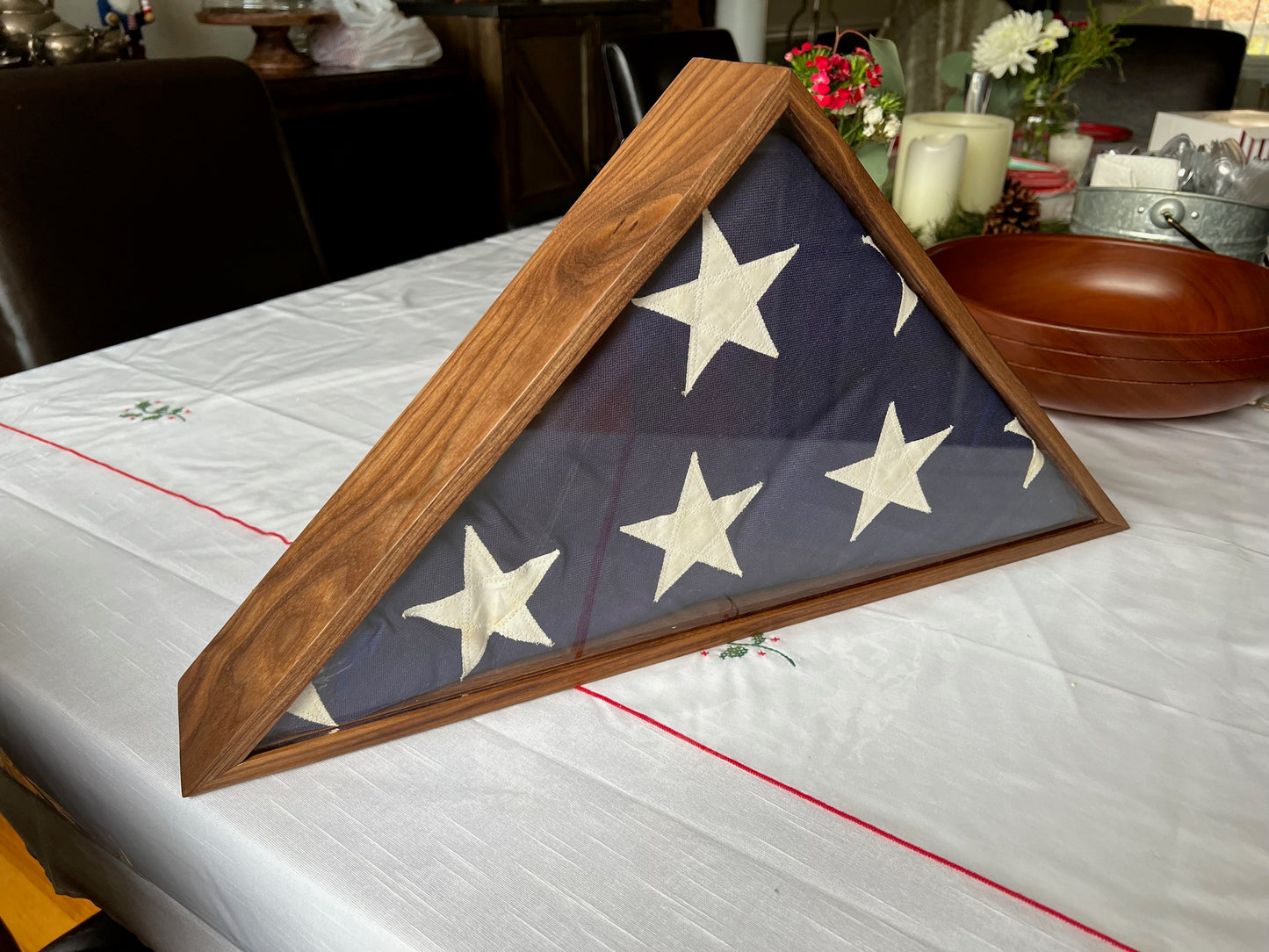 American Flag Veteran's Display Case